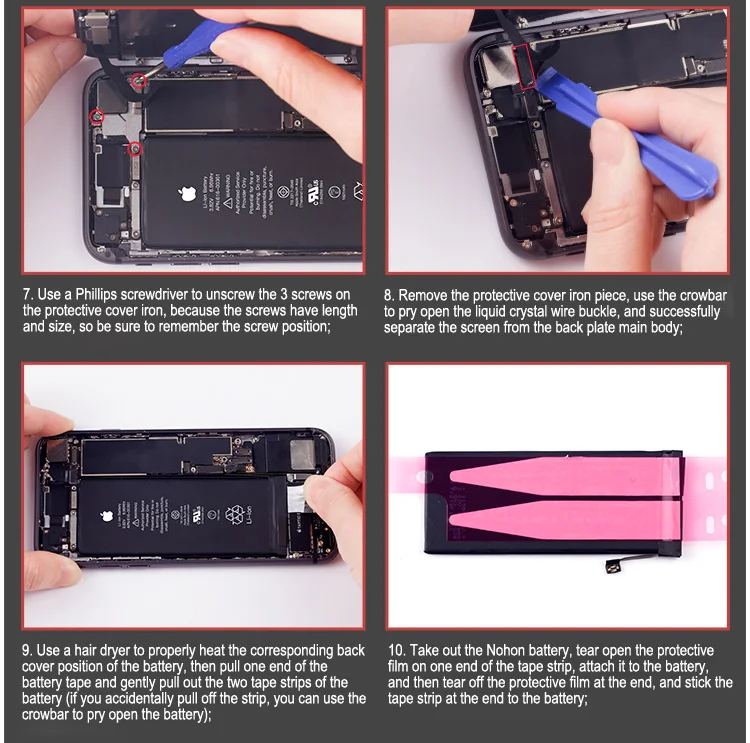 NOHON телефон батарея для Apple iPhone 8 7 Plus 8Plus 7 Plus X iPhone8 iPhone7 7G 8G литиевая полимерная сменная батарея Batarya
