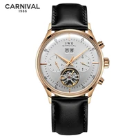 carnival brand luxury business watch for men fashion sapphire automatic mechanical wristwatch waterproof clock relogio masculino