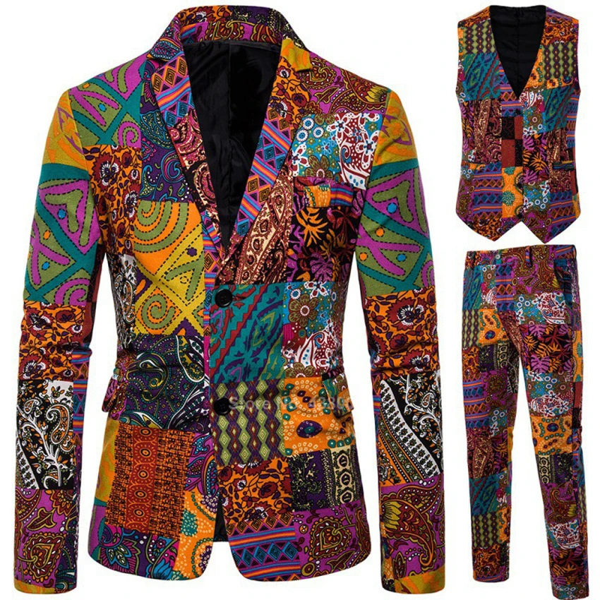 2021 News Men African Clothes Jacket Autumn Full Sleeve Casual Suit Dashiki Print Fashion Folk-custom Business Vest | Тематическая