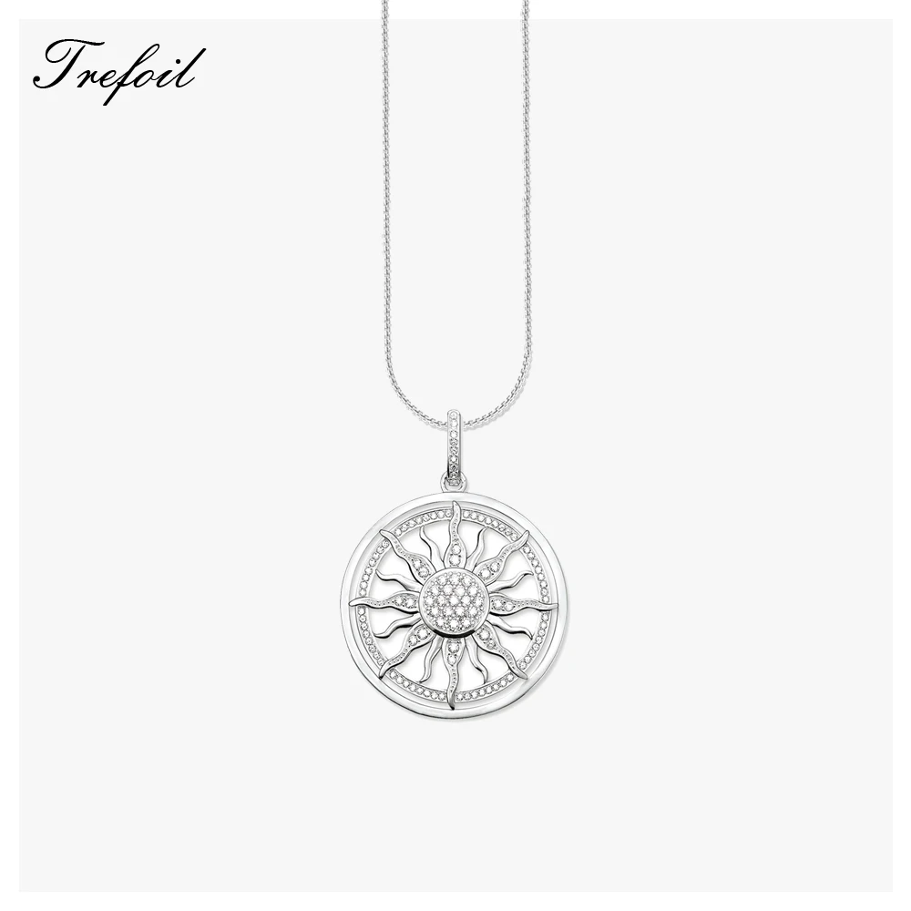 

Ожерелье с подвеской яркое солнце из серебра 925 пробы, цепочка из звеньев, новинка 2021, изящная женская бижутерия, европейский стиль, трендовы...