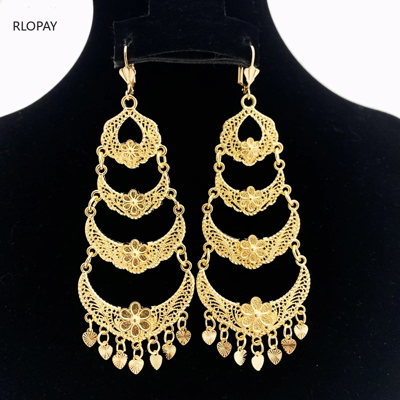 Новые Элегантные длинные висячие серьги с кристаллами для женщин марокканская