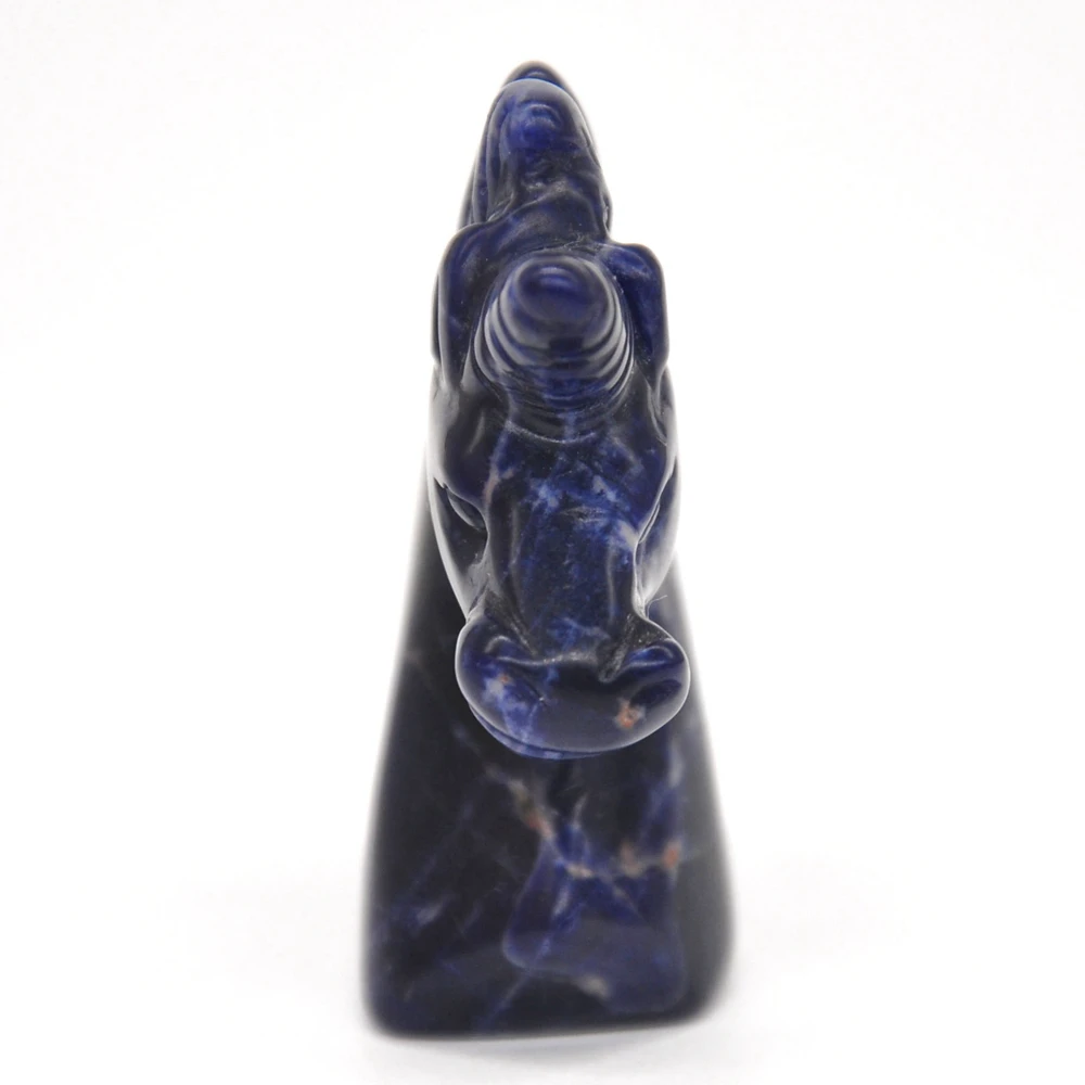 Статуя единорога 2 дюйма резной натуральный синий кальдалитовый камень