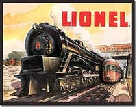 lionel train railroad retro vintage look ad poster wall art decor metal tin sign