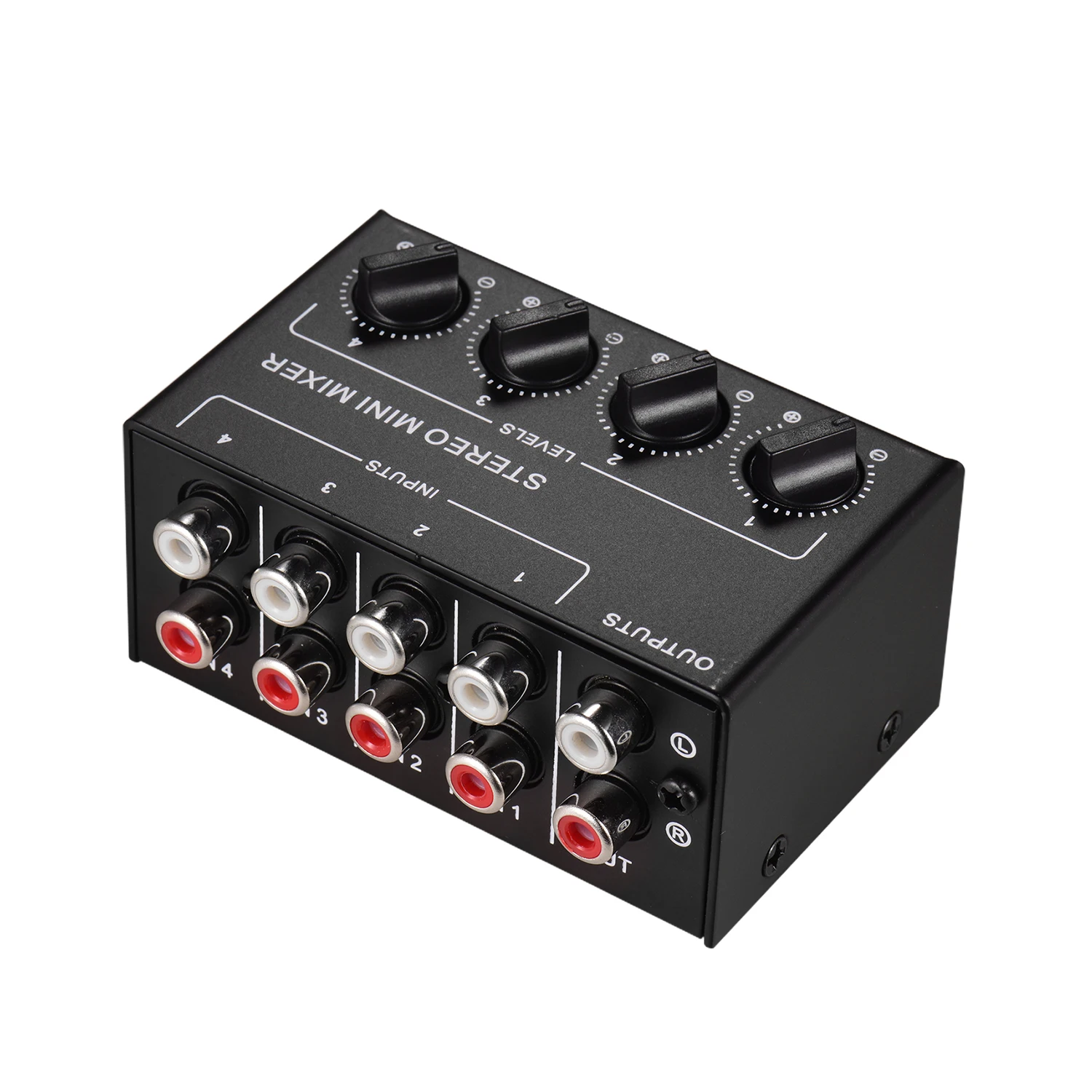 Mini Stereo Audio Mixer with 4-Channel RCA Inputs Separate Volume Controls Full Metal Shell | Спорт и развлечения