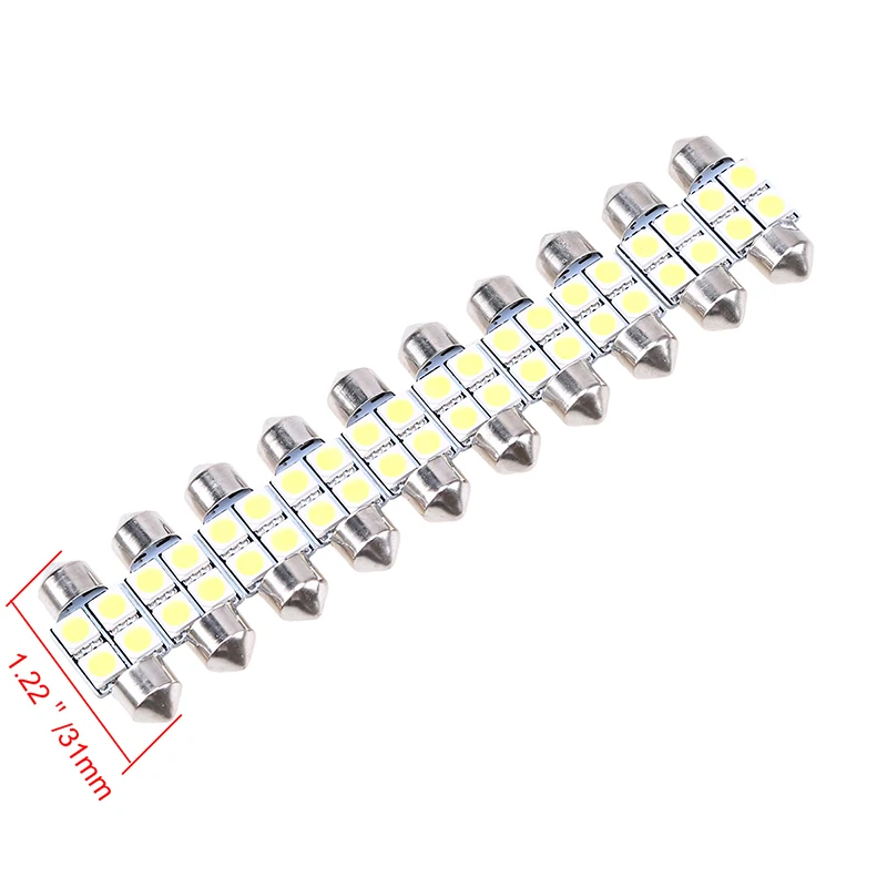 POSSBAY 10X 5050 31 мм 4SMD Автомобиль RV внутренний купол с фестонами белый светодиодный