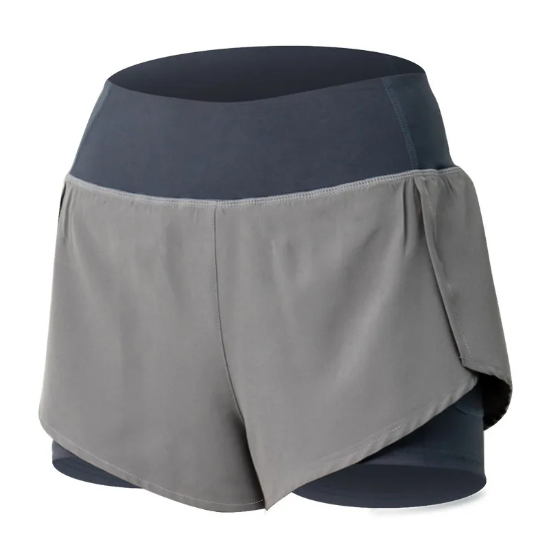 

Summer Breathable Running Shorts Built-in Pocket High Waist Sport Fitness Women Yoga Shorts Plus Size Workout Gym Shorts Femme