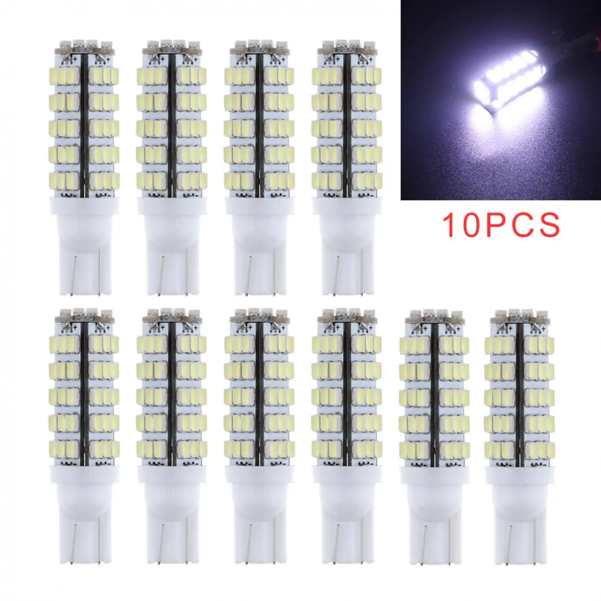 

10pcs Super Bright White T10 68-SMD LED W5W 194 906 168 Car Reverse Backup Light Bulbs Turn Signal light