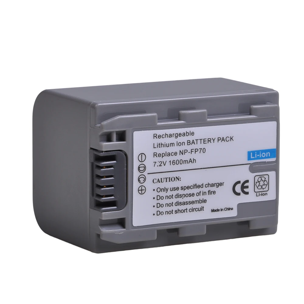 2Pcs NP-FP70 NPFP70 NP FP70 Battery for Sony NP-FP30, NP-FP50, NP-FP51, NP-FP60, NP-FP71, NP-FP90, DVD92, DVD103, DCR SR30E SR40