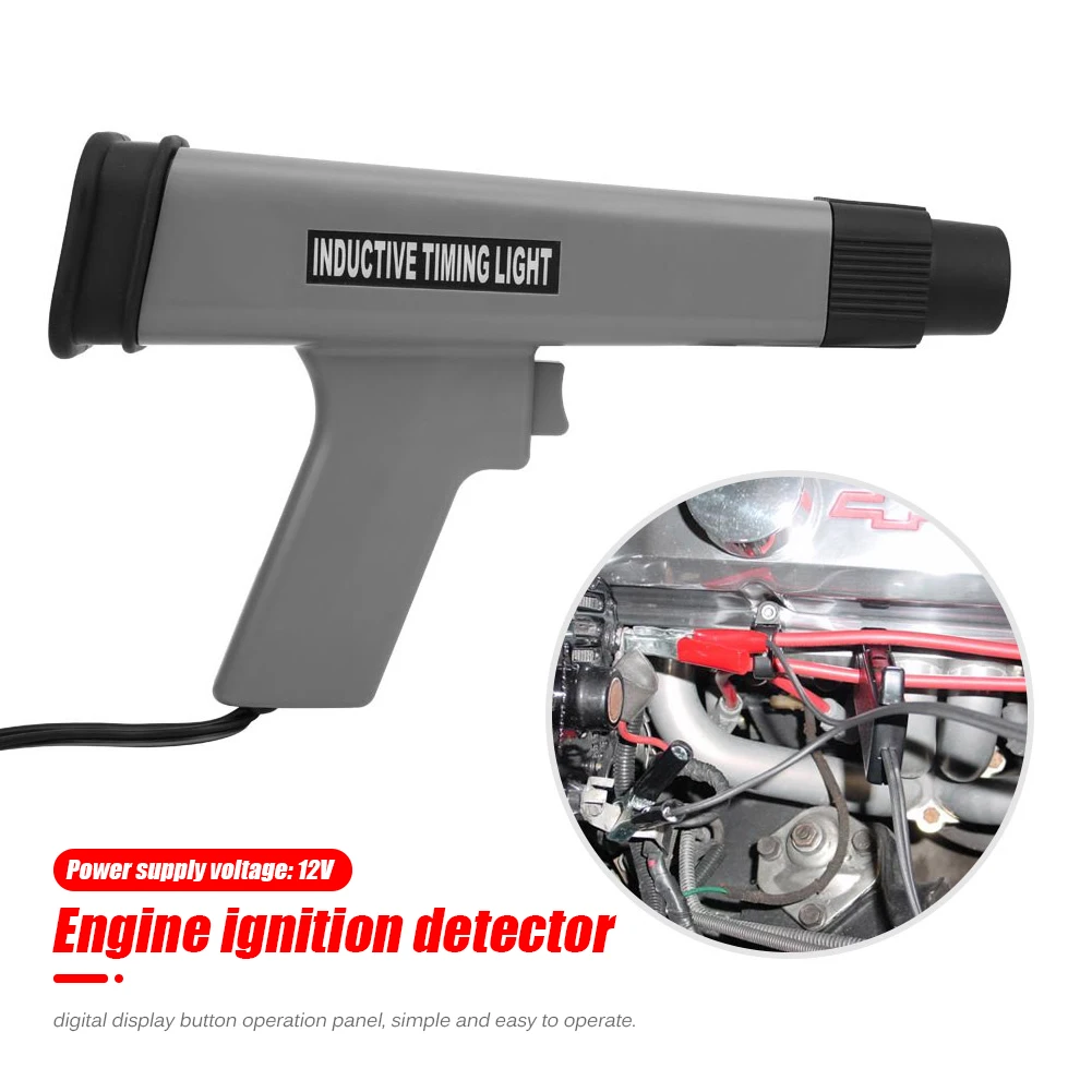 

12V Professional Digital Display Inductive Timing Light Car Motorcycle Petrol Engine Ignition Timing Strobe Lamp Detector