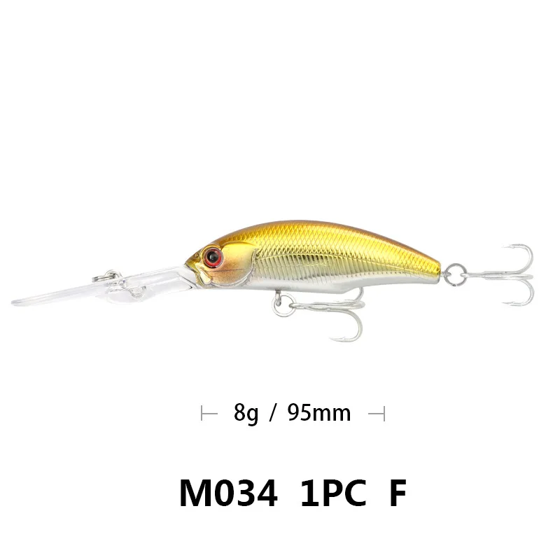 F Лидер продаж; Новинка; 9,5 см 8 г Minnow приманки для рыбалки качели маленькую погружения жесткая наживка глубокое погружение приманки высокое качество вибрации Япония PESCA, воблер - Цвет: F