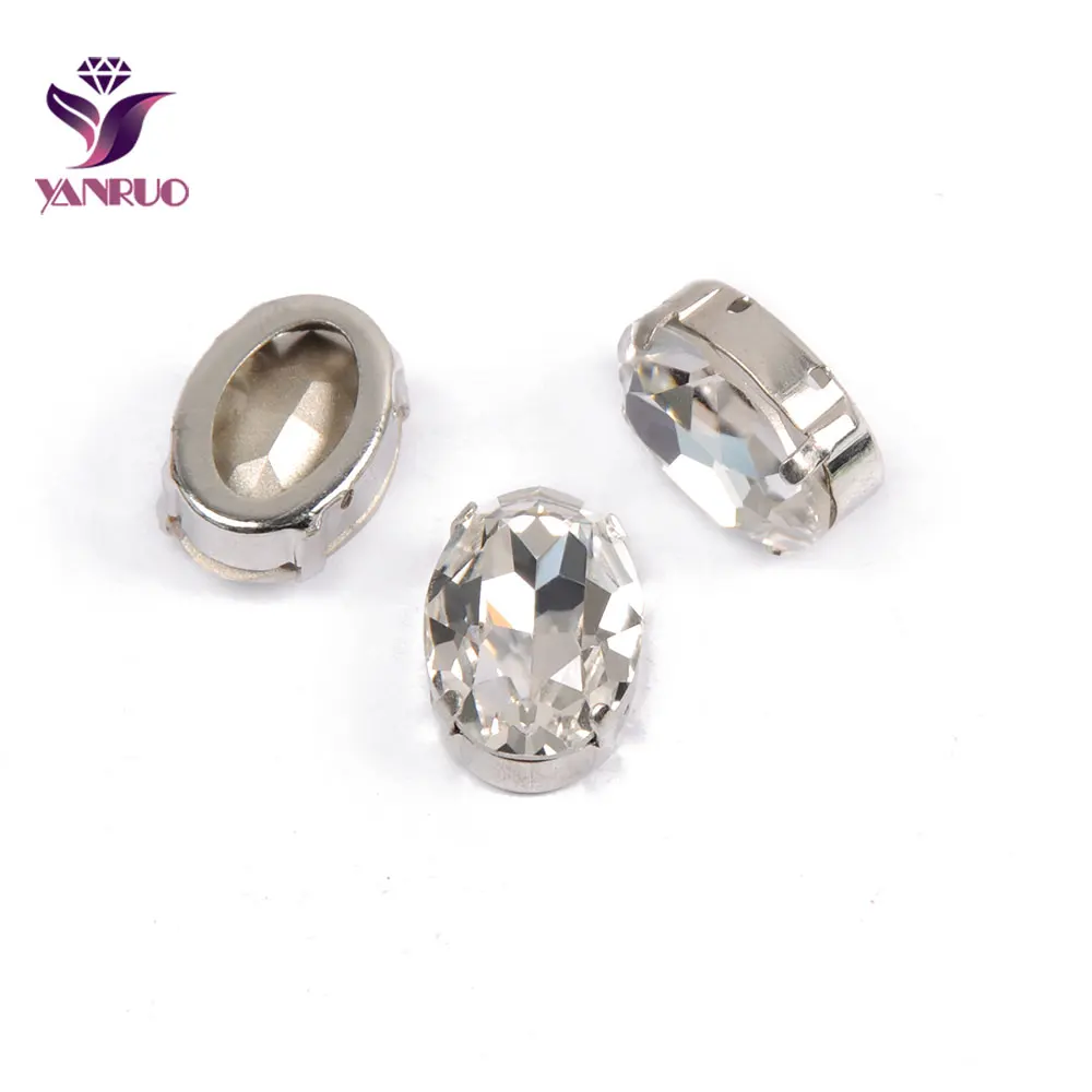 YANRUO 4120 овальной формы с острым задней пришить стразы Стекло ремесленных камни стразы хрустальные камни для ювелирных изделий DIY ремесла - Цвет: Crystal