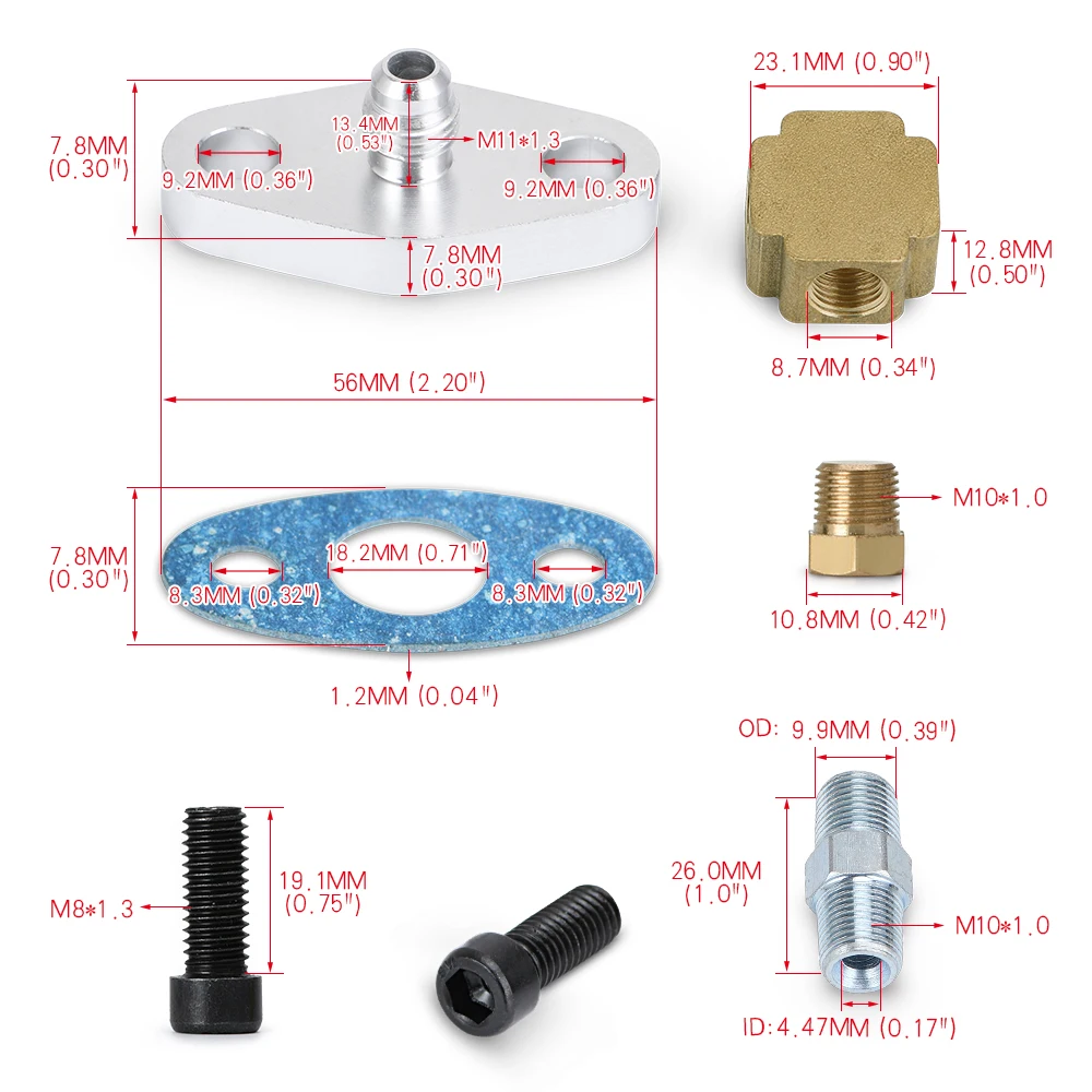 Hypertune T3 T4 T3/T4 T04E T70 T66 T67 GT35 T3/60 1 GT45 турбо линия подачи масла 1/8 NPT 4AN HT TOL11|Подача и