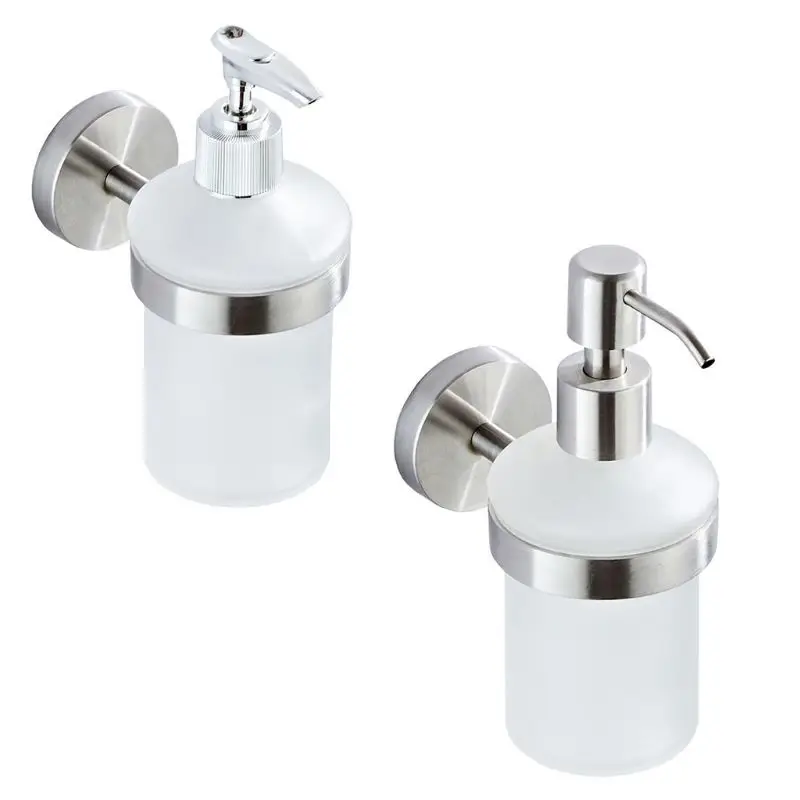 

200ml Stainless Steel Wall Mounted Soap Dispenser Bathroom Manual Press Pump E7CD