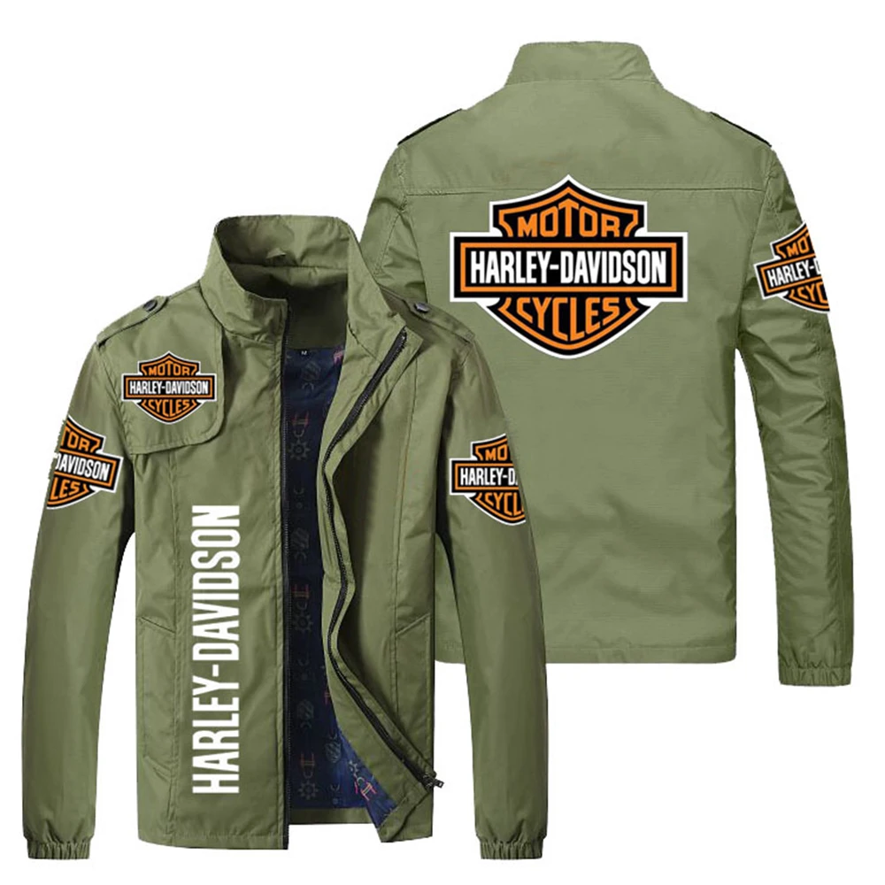

2021 New Men's Jacket Spring Brand Print With Zipper Autumn Hip-Hop Fashion Slim Men's Casual Thin Baseball Biker Coat M-6XL