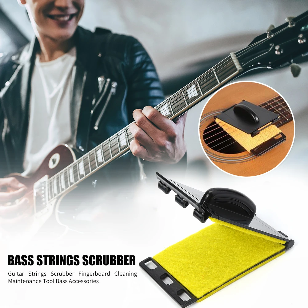

Electric Guitar Bass Strings Scrubber Fingerboard Rub Cleaning Tool Maintenance Care Bass Cleaner Guitar Accessorie