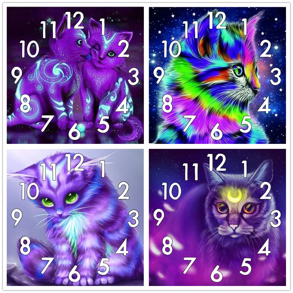 

Полноформатная алмазная живопись Dpsprue, вышивка крестиком, животные, кошка, подарки, мозаика с часовым механизмом, 5D «сделай сам», квадратная, круглая, 3d вышивка, подарок