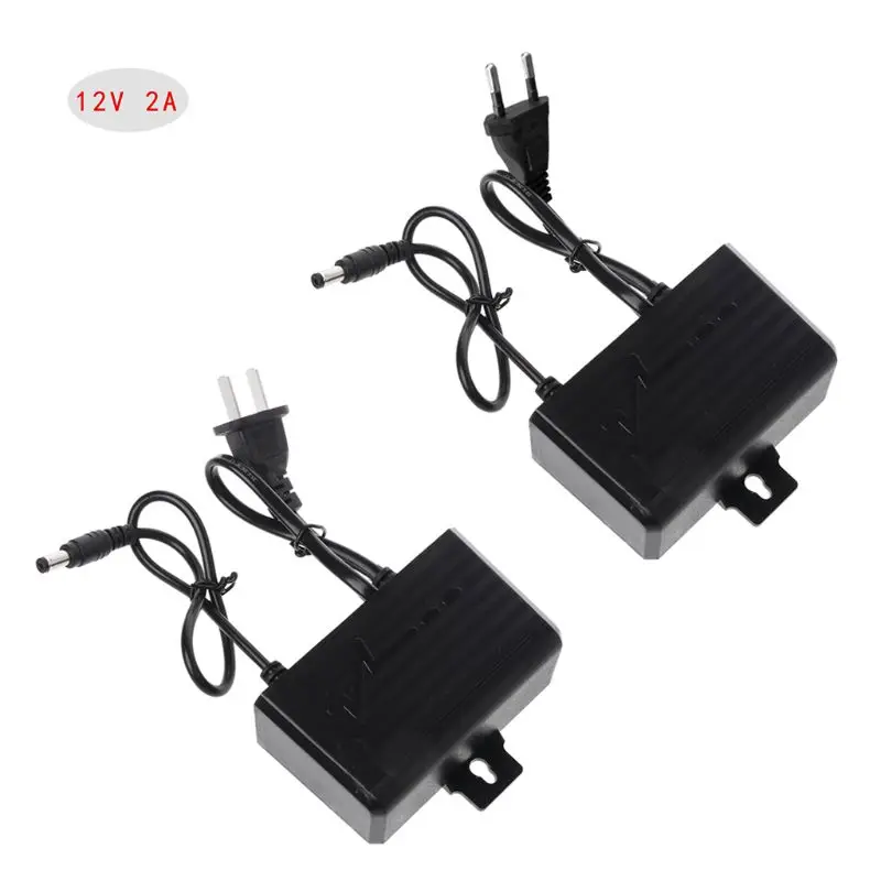 Питание AC адаптер постоянного тока для зарядного устройства 12V 2A вилка европейского и американского Водонепроницаемый на открытом воздухе из-за цветопередачи монитора CCTV камера скрытого наблюдения CCD