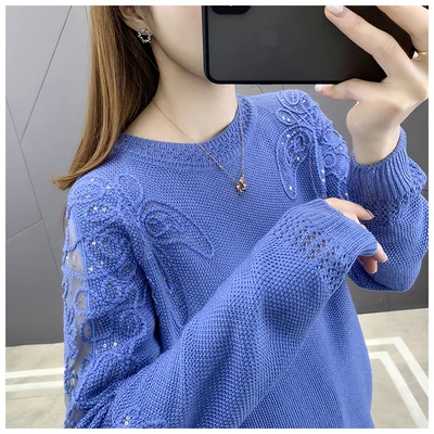 Новинка 2021 свободный свитер женская трикотажная Весенняя рубашка в Корейском