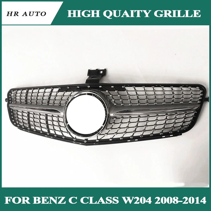 Передняя решетка mercedes C Class W204 Diamond глянец/матовый черный C180 C200 C300 C250 C350 2008 14 с