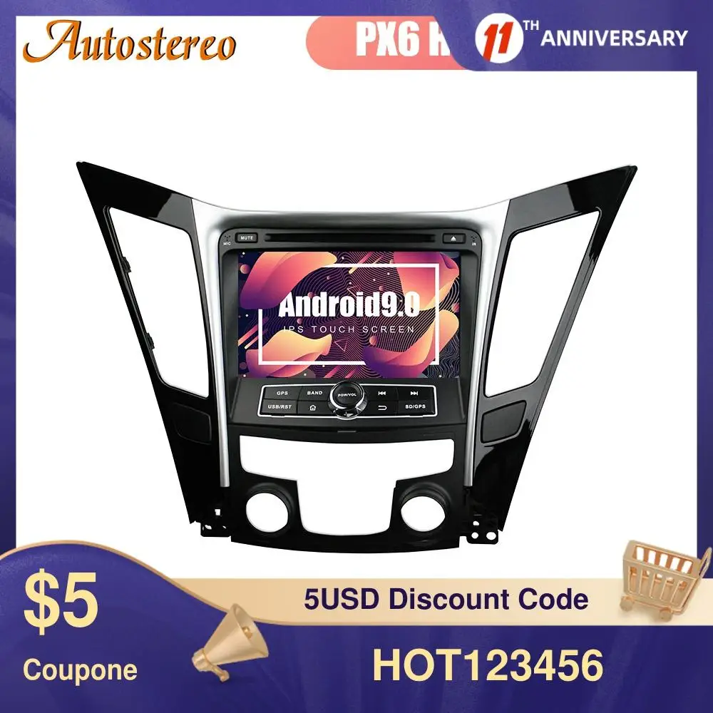 Автомобильный мультимедийный плеер Android 10 PX6 DSP для Hyundai SONATA 8 I40 I45 I50 YF 11 +