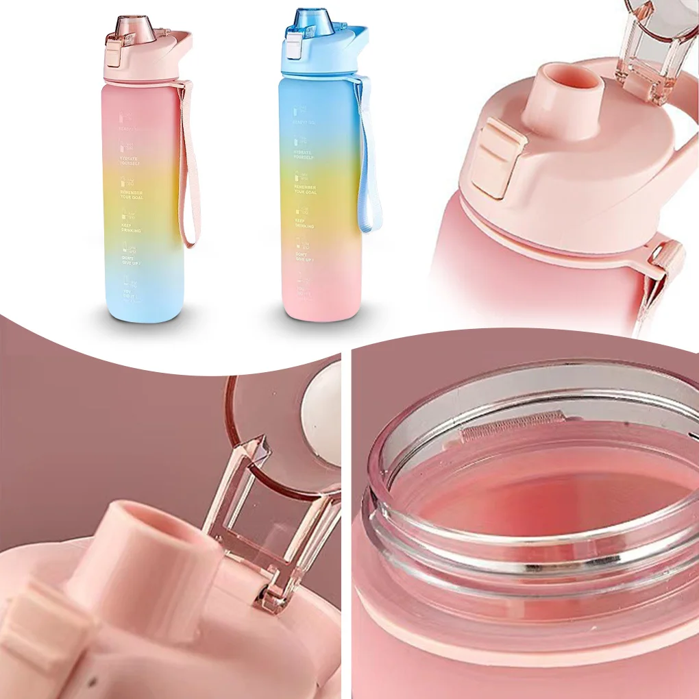 

1000ml Sports Water Bottle Sealing Anti-Leak Drink Bottle Plastic Portable Sports Water Cup Suitable For Camping And Hiking