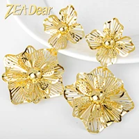 zeadear jewelry drop dangel earrings hot selling bohemia flower shape light big style for women daily wear party wedding gift
