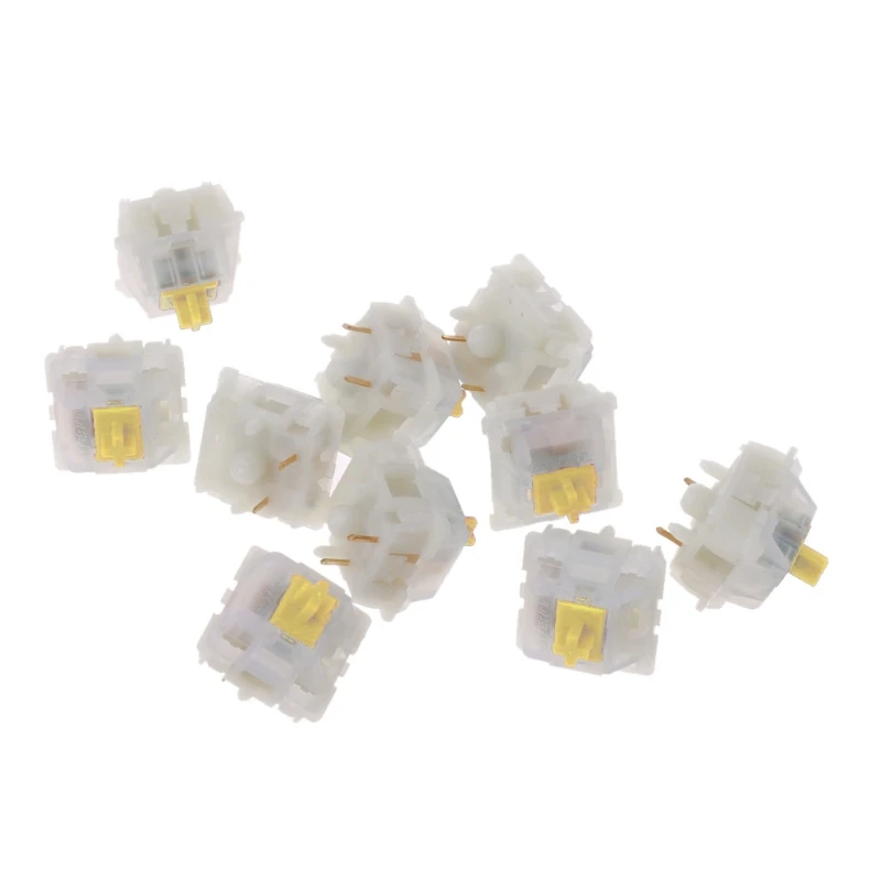 

10pc Gateron Switches 5Pin Milky Yellow Switch for Mechanical Keyboard GK61 GK64
