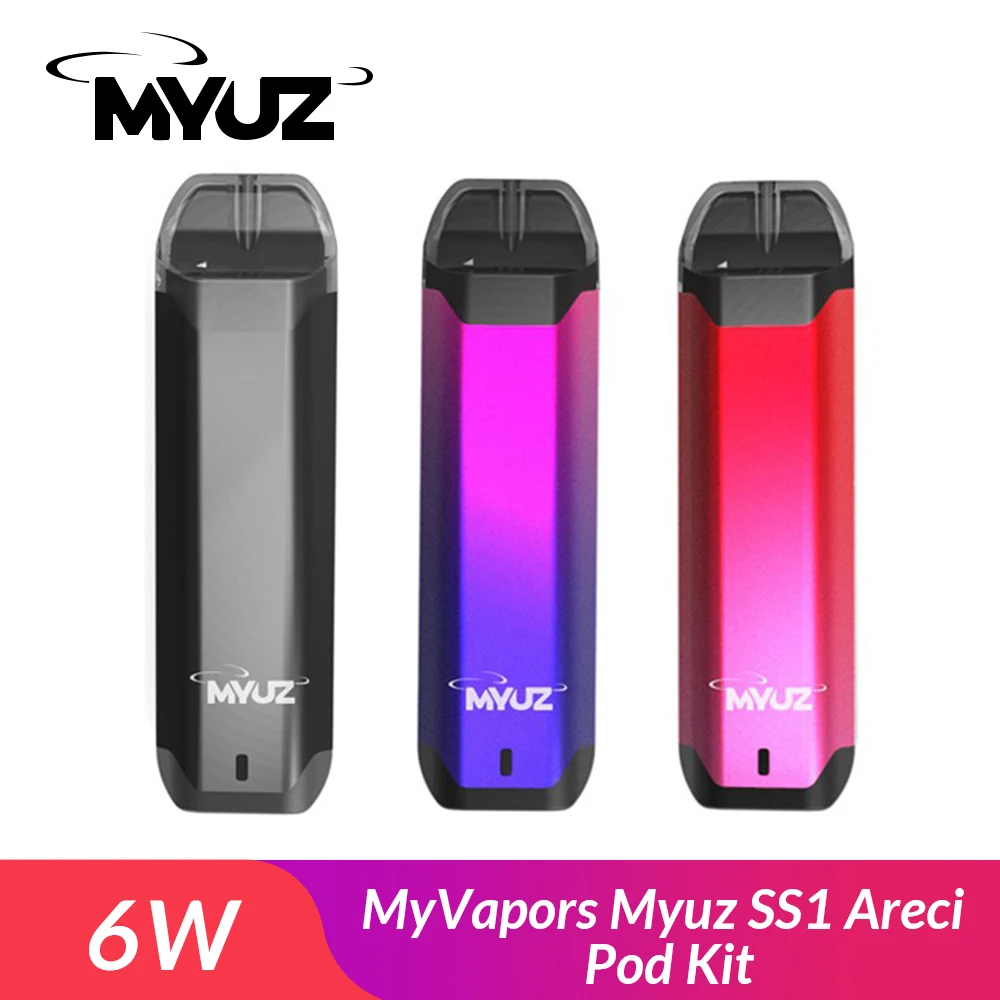 Оригинальный MyVapors Myuz SS1 arci Pod Комплект Встроенный 450 мАч + картридж 2 мл с воздушным