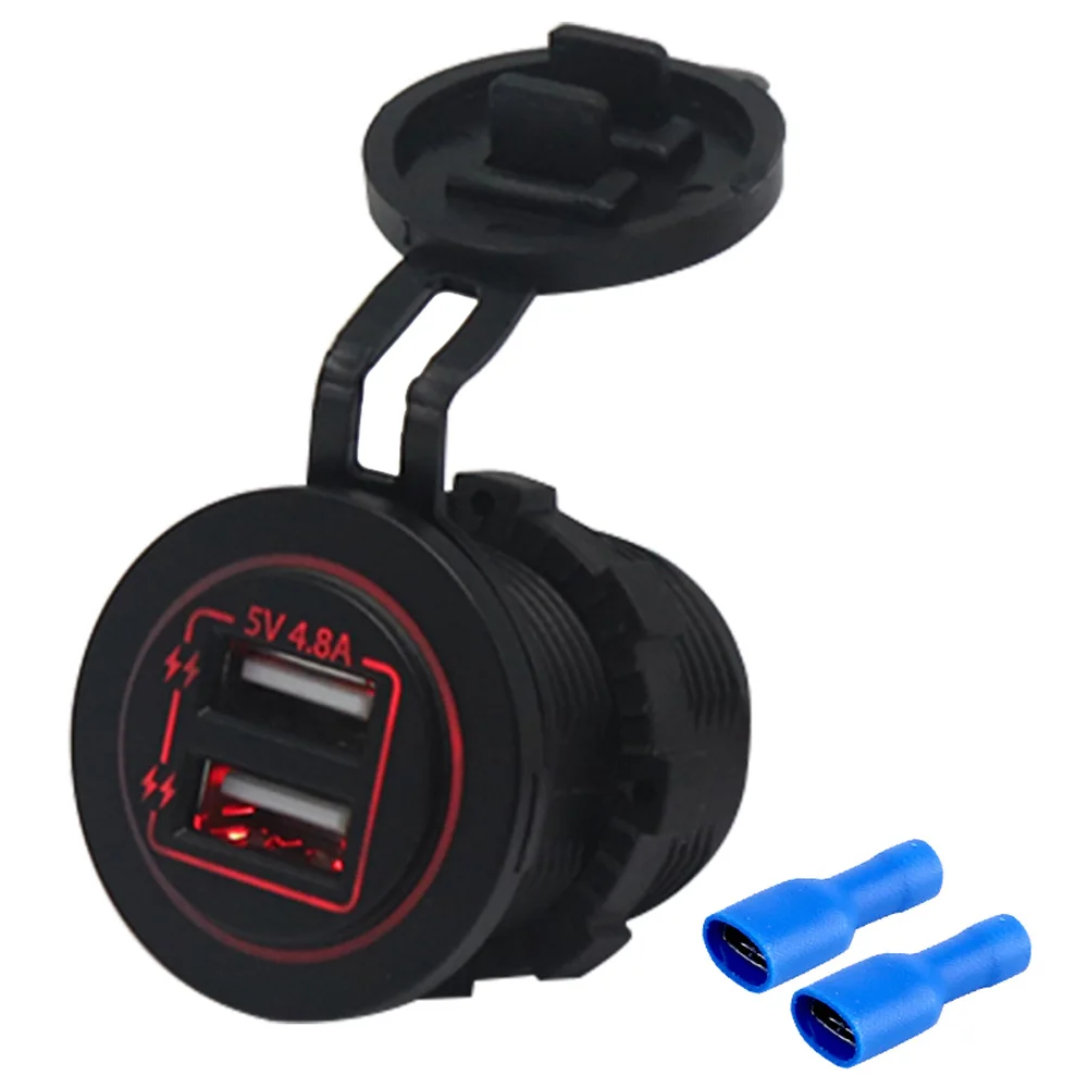 Мотоцикл лодка двойной USB зарядное устройство гнездо адаптер Быстрая зарядка 4.8A