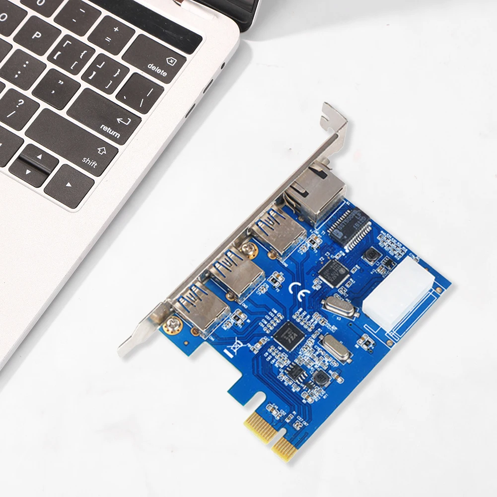 

Профессиональная карта расширения PCI-E, 3 порта USB 3,0 PCI Express 1000M, гигабитная сетевая карта, переходник RJ45