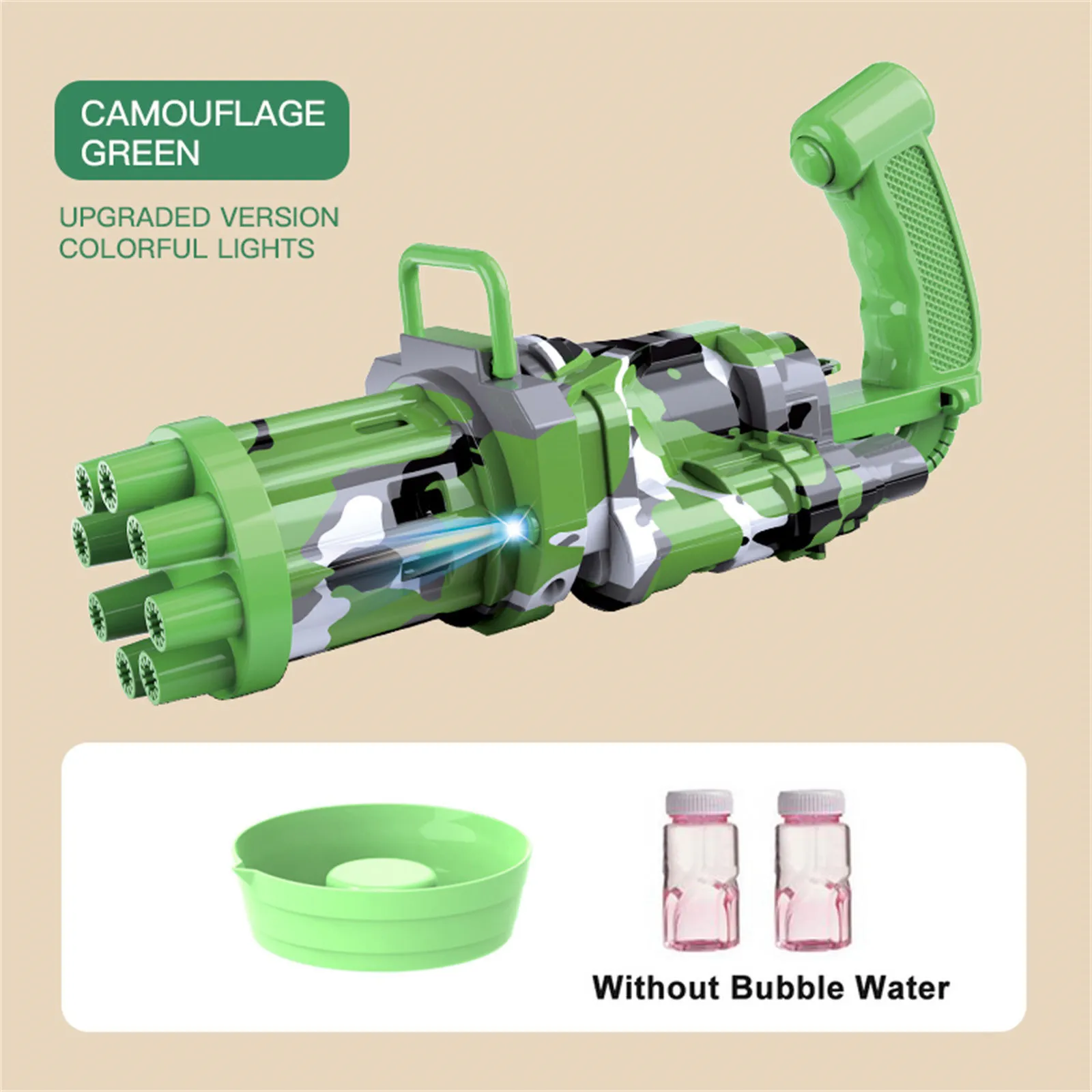 

New Gatling Bubble Machine 10-Hole Automatic Bubble Guns For Kids Electric Bubble Shooter Gatling Summer Soap Water Bubble Maker