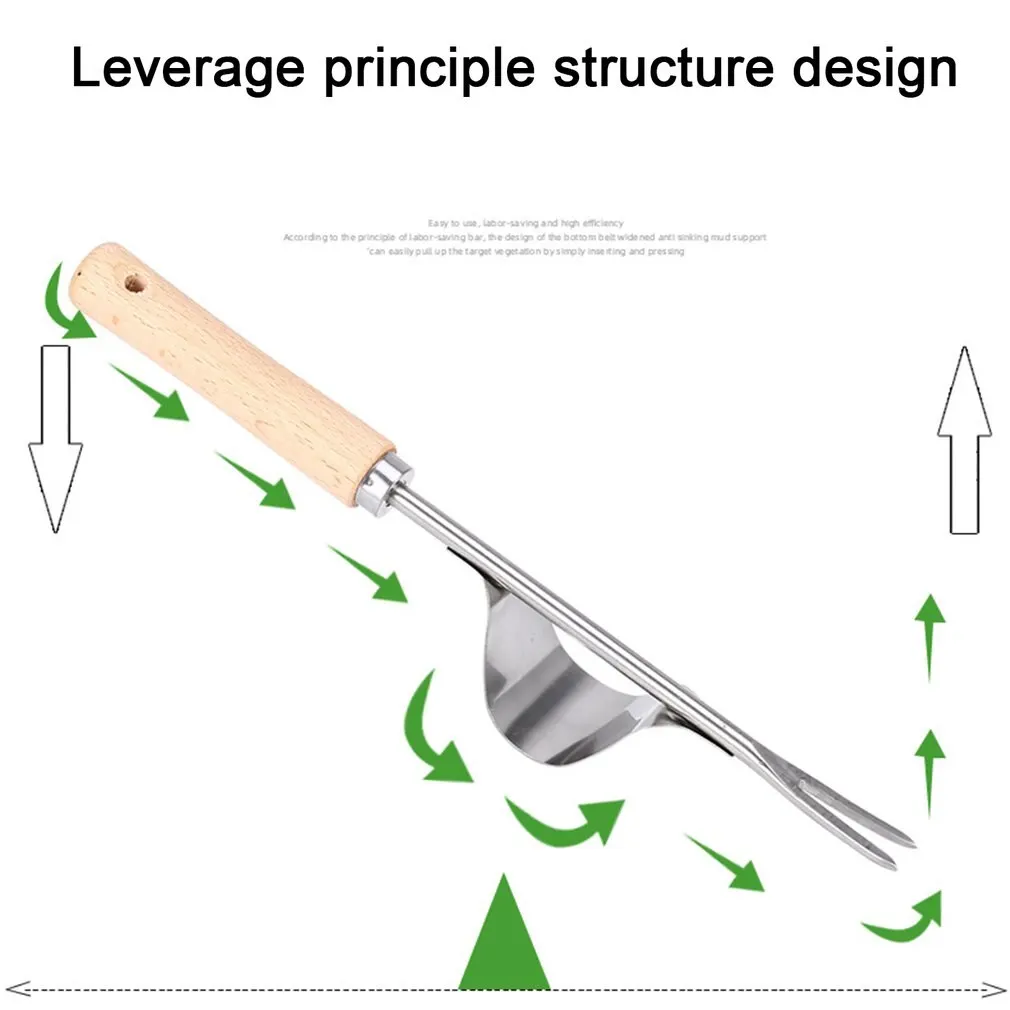 

#Stainless Steel Garden Weeder Bend-proof Weeding Removal Cutter Wooden Handle Multifunction Weeder Transplant Home Garden Tool