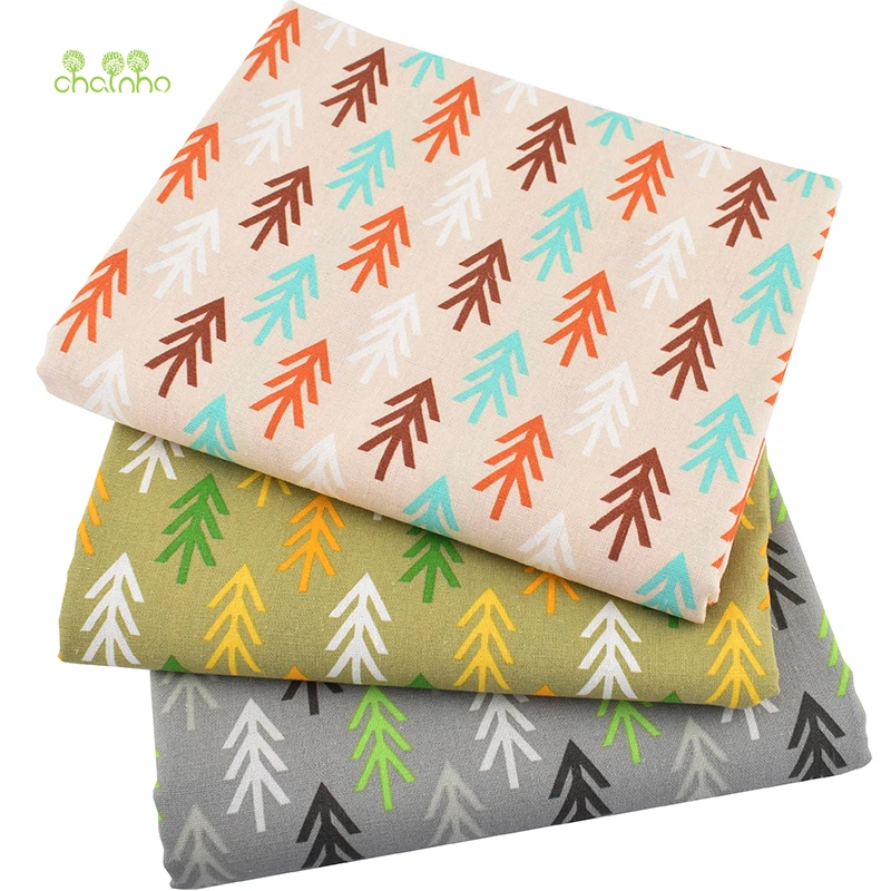 Chainho 3pcs/Lot 48x48cm Geometric patterns Printed Cotton Linen Fabric For DIY Quilting&ampSewing Table Cloth Cushion Bag Material | Дом и