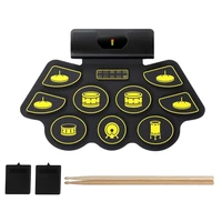 electric drum kit 9 pads portable midi electronic roll up drum kit with built in speakers foot pedals drumsticks