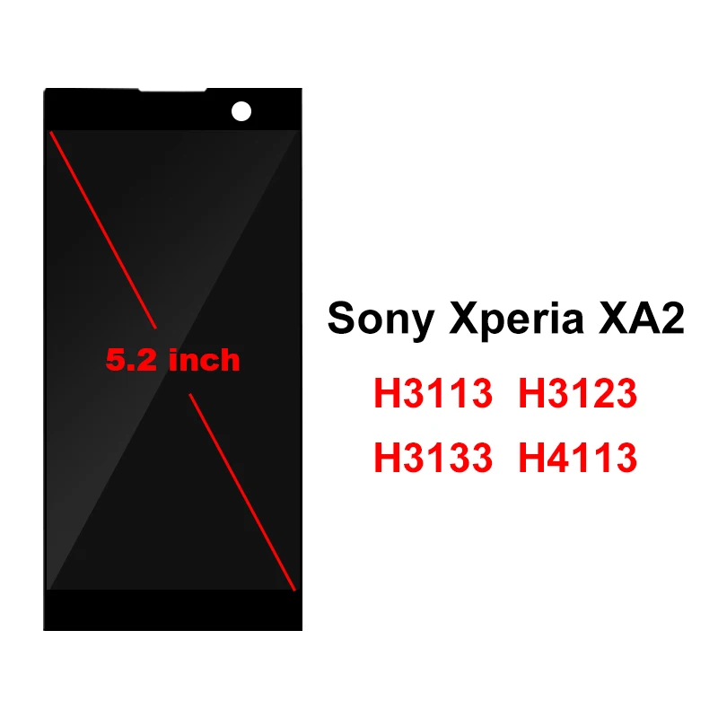 Для sony Xperia XA2 XA 2 H3113 H3123 H3133 H4113 H4133 ЖК-сенсорный экран дигитайзер дисплей запасные части для сборки с рамкой