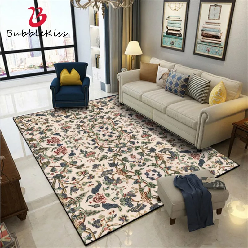 

Bubble Kiss American Flower Pattern Carpets For Living Room Home Decor Customized Bedroom Rug Non-slip Anti-wrinkle Floor Mats