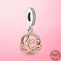 mum gift 925 sterling silver two tone mom mum dangle charm pendant fit pandora bracelet necklace silver 925 jewelry making gifts