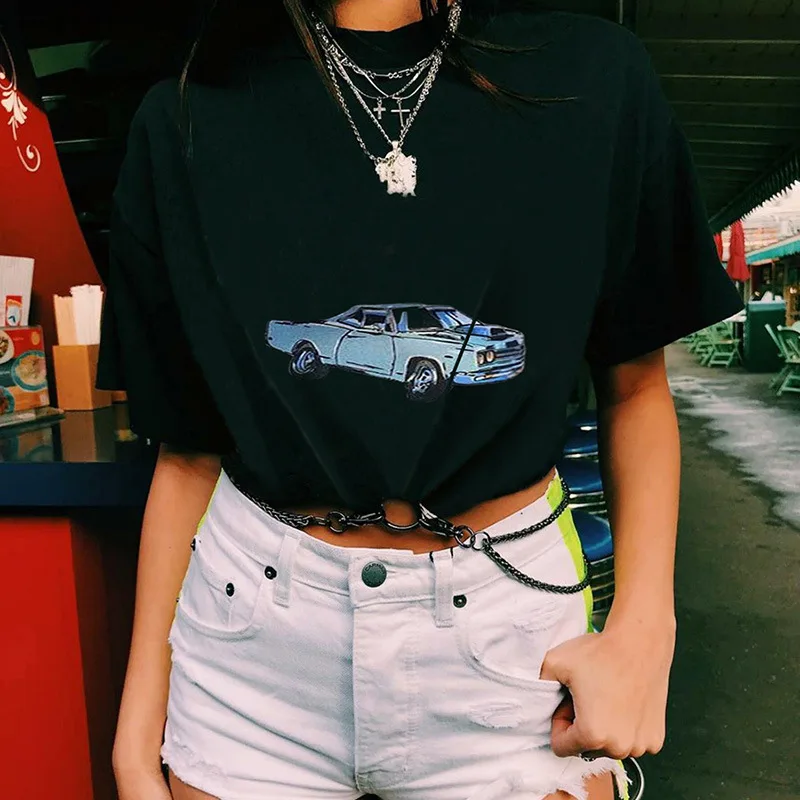 Футболка женская с коротким рукавом и графическим принтом пикантная рубашка в