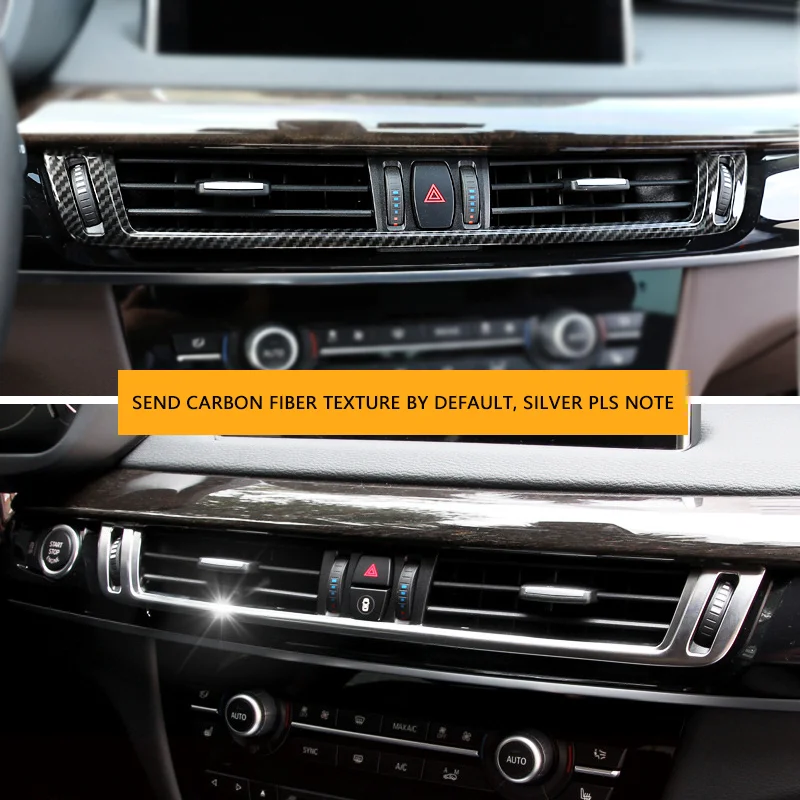 

Car Carbon Fiber Texture Interior Center Control Air Condition Outlet Frame Cover Trim For BMW X5 X6 F15 F16 2014 - 2017 2018