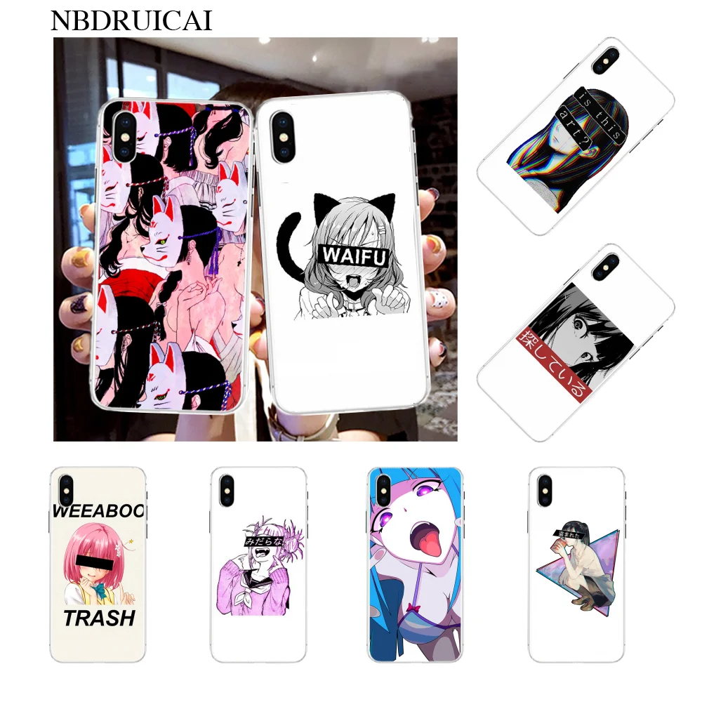 Чехол для телефона из мягкого каучукового ТПУ с эстетическим дизайном японский