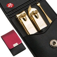 three seven777 portable nail clippers manicure set cuticle pusherearpick 3 in 1 gold plated pedicure care nail art tools