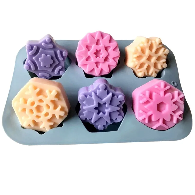 3D форма для свечей ручной работы Рождественская Снежинка мыла силиконовая