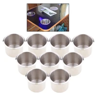 9pc stainless steel universal cup drink holder recessed cup drink holder for boat game table motorhome