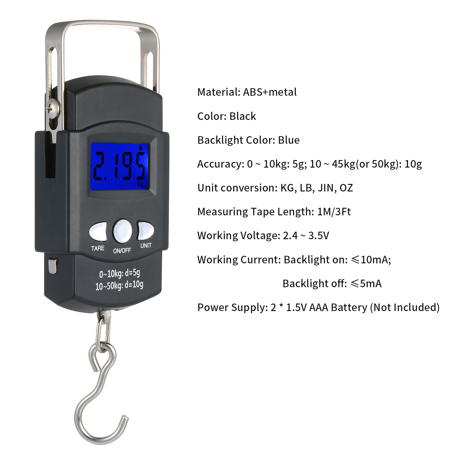 50 кг Карманные весы электронные цифровые рыболовные крючки подвесные Весы