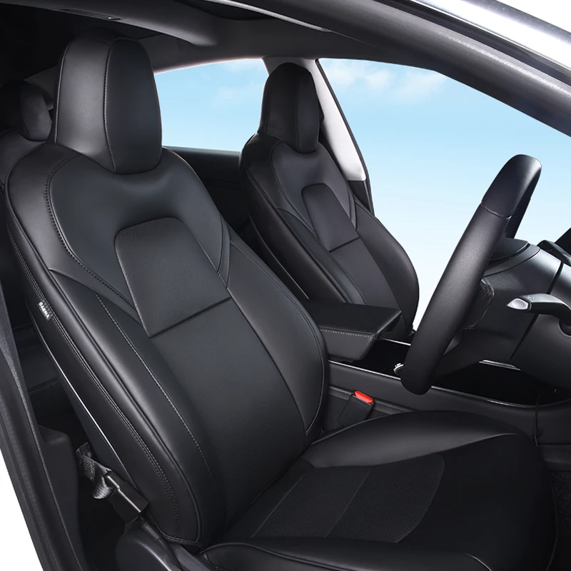 Набор чехлов для автомобильных сидений Tesla Model 3 Y кожаные водонепроницаемые