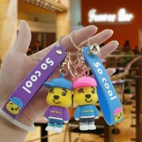 cute pvc silicone doll wristlet keychain chain ring car luggage pendant 3d cartoon creative small gift keychain charms ys097