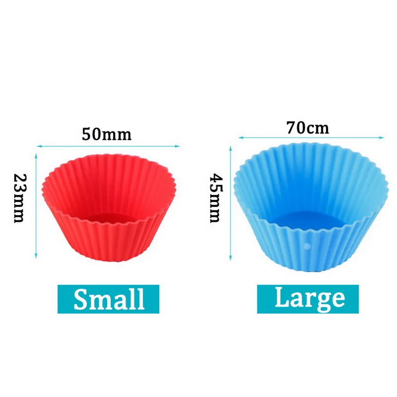 

12pcs Silicone Cake Mold Round Shaped Muffin Cupcake Baking Molds Kitchen Cooking Bakeware Maker DIY Cake Decorating Tools