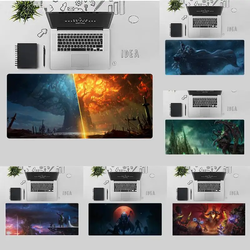 

Прочный резиновый игровой коврик для мыши World of Warcraft, настольный игровой большой коврик для мыши для офиса и работы, нескользящий коврик для ...