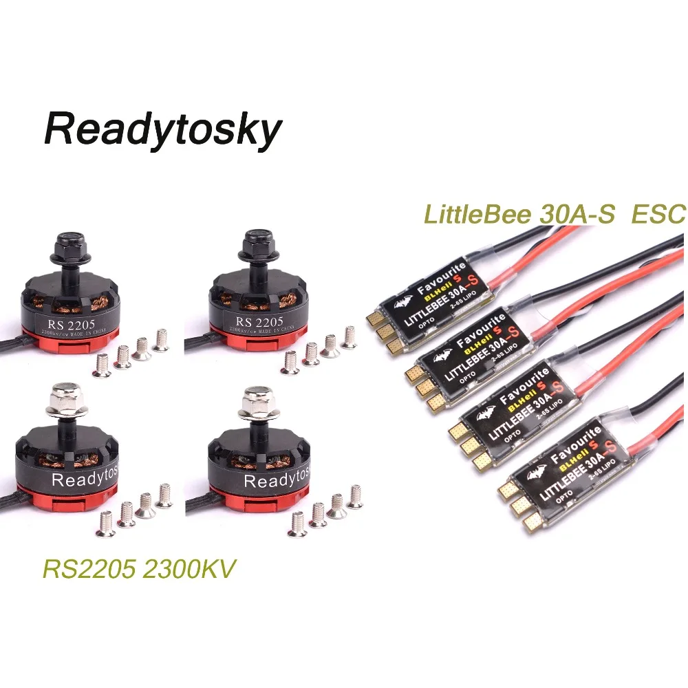 RS2205 2300KV 2205 CW/CCW бесщеточный двигатель FVT LittleBee 30A S ESC BLHeli_S OPTO для FPV четырехъядерный