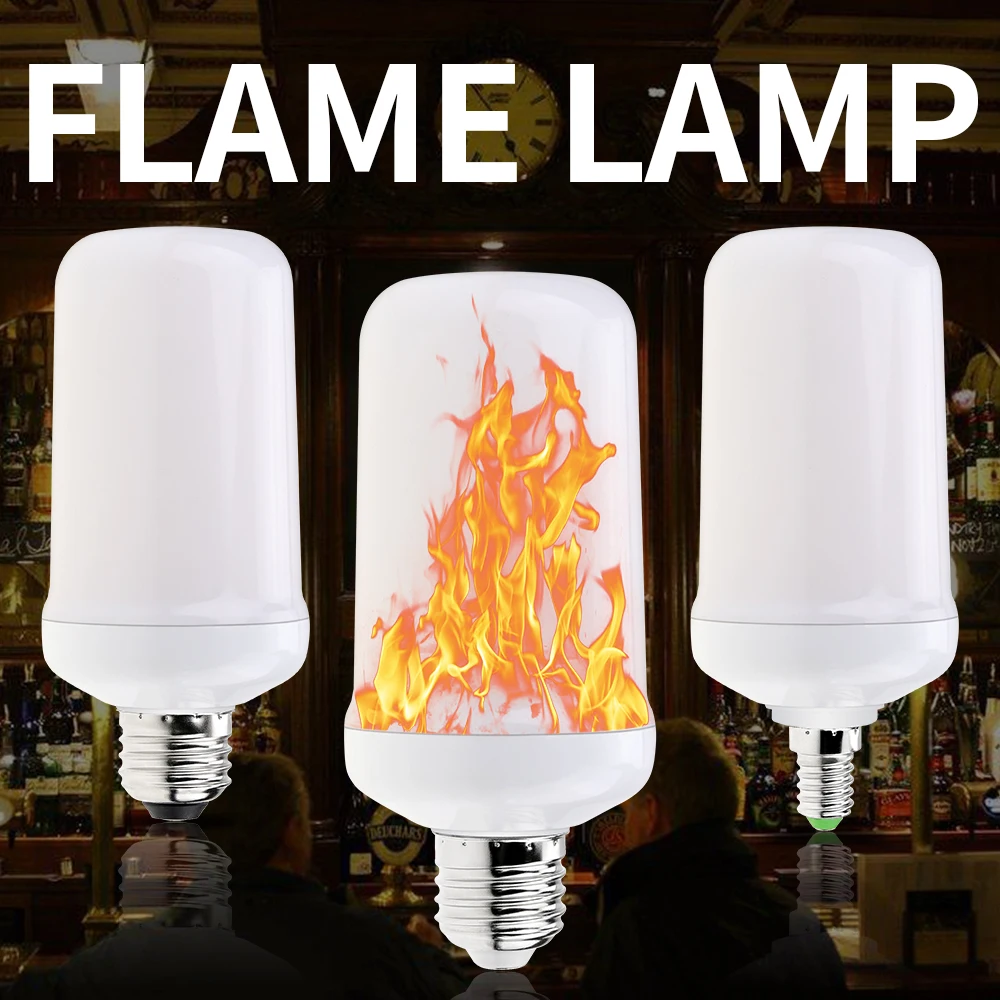 

LED E27 Flame Effect Lamp E26 Simulation Fire Burning Light Led 3W 5W E14 Flickering Emulation Candle Lamp 220V Creative Light